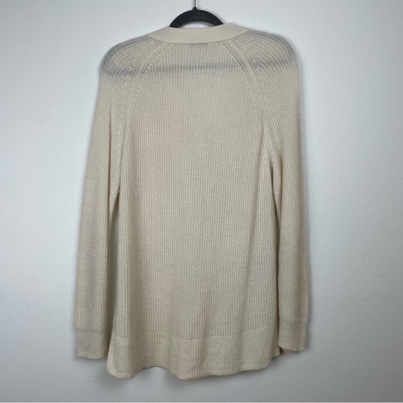 Madewell Light Tan / Antique Cream Half Button Ribbed Lyle Henley Sweater - Picture 3 of 6